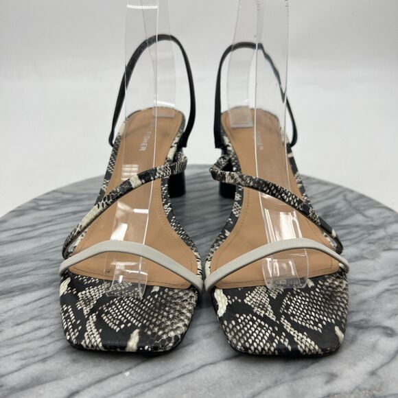 Marc Fisher Sandals Womens 9M Snake Print Leather Strappy Singback Block Heel - Picture 3 of 10